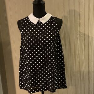 Faith and Joy Black and White Polka Dot Top
